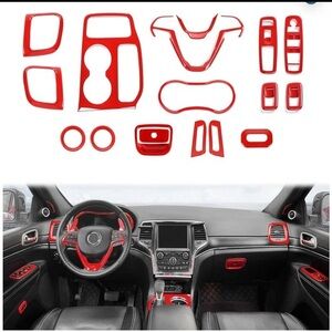 Jeep grand Cherokee 17 piece Red Car Interior Trim Kit